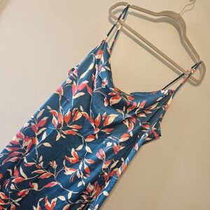 NWT SHEIN Floral Slip Dress in Blue and Red